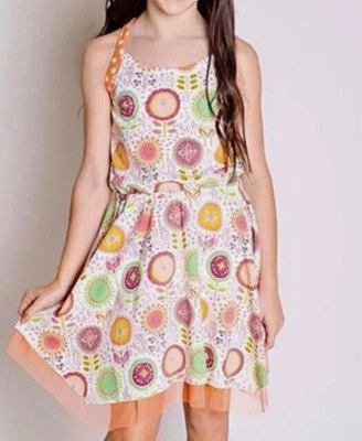 435 Vestido Matilda Jane Happy & Free Twirl Sun Meninas Tamanho 12 Colorido Brincar Excelente Estado Usado - Imagem 1 de 4