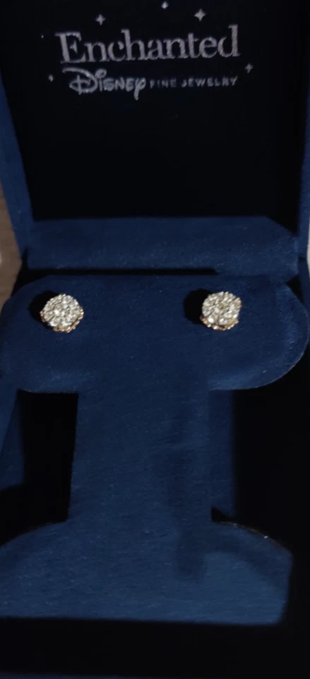Pendientes Zales Disney Encantados Oro Rosa 10k/Plata 925 1/2 CT Diamantes Racimo Foto 1 de 4