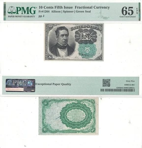10 Cent 5th Issue Fractional Currency Fr-1264 PMG Gem-65 EPQ - Picture 1 of 3
