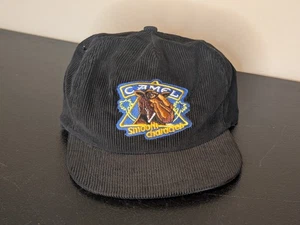 Joe Camel Cigarette Hat Cap Smooth Character Black Corduroy Snapback Vintage - Picture 1 of 6