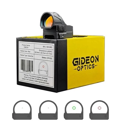 Gideon Optics Omega Red/ Green Circle Dot Sight 1x27mm for RMR & Picatinny Rail