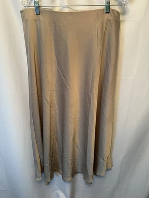 Banana Republic Size Large Champagne Maxi Skirt Satin A-Line Elastic Waist - Image 1 of 4