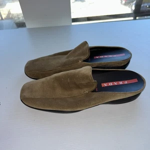 Mocassins mules femme Prada Sport en daim marron bout carré 2001 pointure 37,5 7 - Photo 1/8