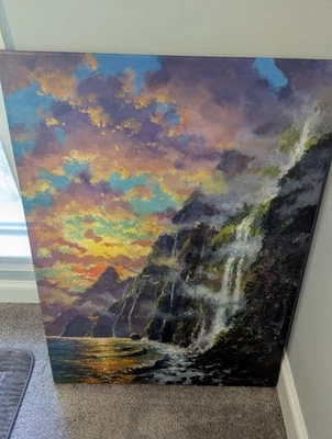 Lienzo pintura al óleo James Coleman Napali puesta de sol (6/95) 27x36  Foto 1 de 4