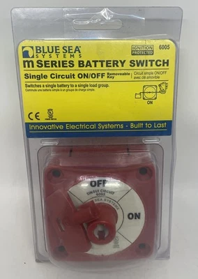 Interruptor de batería Blue Sea Systems 6005 serie M circuito único con llave **NUEVO** Foto 1 de 2