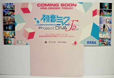 Letrero de exhibición Final Fantasy Theatrhythm Hatsune Miku Diva PS3 3DS Vita Game Store Foto 1 de 4