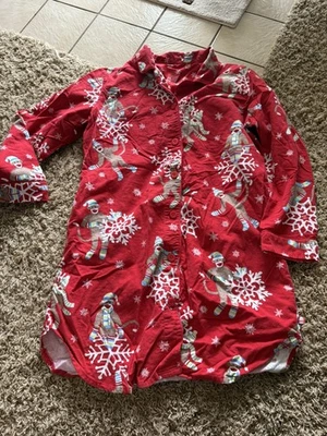 Camiseta pijama vintage Nick & Nora feminina flanela noite noite camisola XL macaco   - Imagem 1 de 4