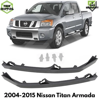 Front Headlight Molding Trim Fillers For 2004-2015 Nissan Titan Armada - Image 1 of 4