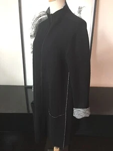 Abrigo Damasco Tejido Talla XL Negro/Gris Reversible?  Spandex de algodón con cremallera - Imagen 1 de 11