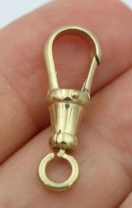 Genuine 9ct 9k Solid Yellow Gold Dog Clip Albert Swivel Clasp 22mm - Free Post - Bild 1 von 4