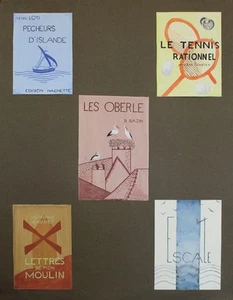 "COUVERTURES DE LIVRES" Maquette gouache et collage originale 1940 - Picture 1 of 1