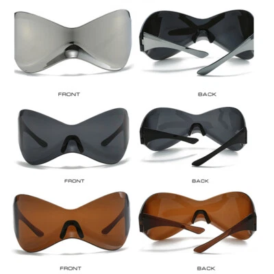 Gafas de sol Steampunk retro de una pieza de gran tamaño para hombre mujer Y2k sombras gafas ⭐ Foto 1 de 4