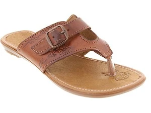 Womens Cognac Flip Flops Mexican Huaraches Open Toe Sandals Slip Leather Size 5 - Picture 1 of 6