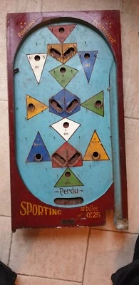 FLIPPER ANCIEN EN BOIS LE SPORTING R CHAILLOU LA ROCHELLE VERS 1930 EN L ETAT - Photo 1/4