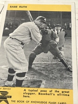 Babe Ruth Yankees ED-U-CARDS Book of Knowledge Flash Card #41 1960 + Extra cards - Image 1 of 4