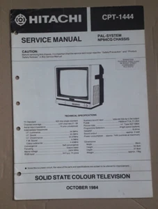 Manual de servicio de televisión a color Hitachi CPT-1444 1984 - Imagen 1 de 3