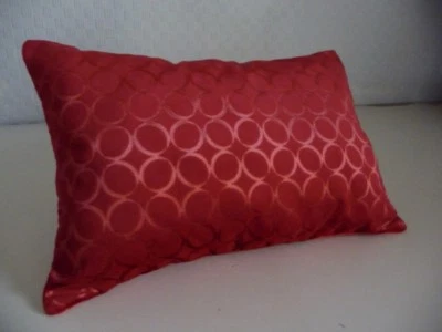 CIRCO RED JACQUARD CIRCLE PATTERN DESIGNER VELVET CUSHION COVER - Image 1 of 3