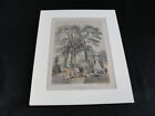 1850&#39;s Perry&#39;s Expo to Japan Temple of Simoda Colored Lithograph