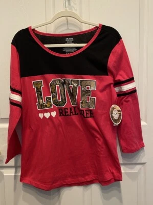 Women's RealTree, "Love" Graphic Tee, long sleeve T-shirt L/G (12 - 14). - Image 1 of 3