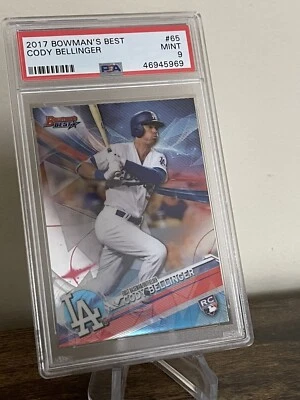 2017 Bowman's Best Dodgers RC Star CODY BELLINGER Rookie Card PSA 9 MINT - Image 1 of 2