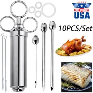 10PCS/Set Food Marinade Meat Injector Kit, with Brushes, for Chicken, BBQ - Picture 1 of 10