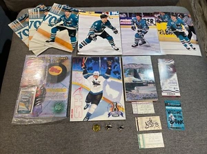 San Jose Sharks Collectibles Lot Auto, Ticket Stubs, Card, Magazine, Pins, Pics - Picture 1 of 11