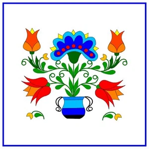 PA Dutch Hex # 13 Birds Heart Flowers 10 DMC Colors Counted Cross Stitch Pattern - Picture 1 of 4