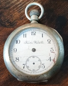Antique Trenton Watch Co. Pocket Watch - Cracked Glass - No Hands - PARTS/REPAIR - Picture 1 of 8