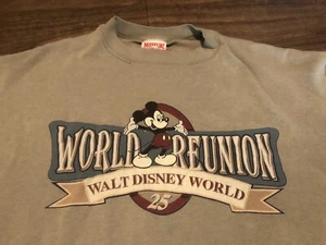 Sudadera Vintage Mickey Inc Walt Disney World 25 Reunión Mundial Gris Mediana - Imagen 1 de 10