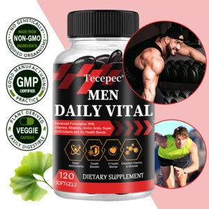 Multivitamin für Männer Nahrungsergänzungsmittel mit Vitamin unterstützt Energieniveau 120 Kapseln - Bild 1 von 10