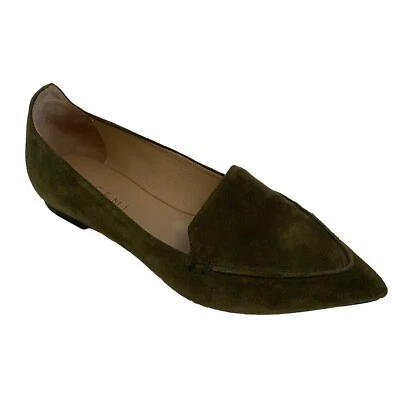 M Gemi Stellato Sacchetto Flat Suede Olive Green Pointed Toe Slip On 35.5 - Image 1 of 4
