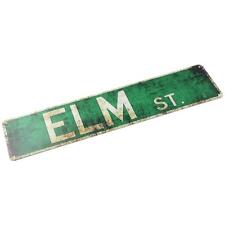 4*16 Inch Elm Street Sign Green Vintage Decorative Painting  Living Room
