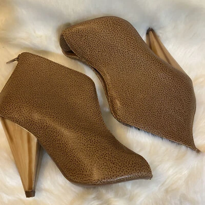 Botín Jeffrey Campbell Havana Último Hecho a Mano Easton Cuero Tostado Punta Abierta Talla 8 Foto 1 de 4