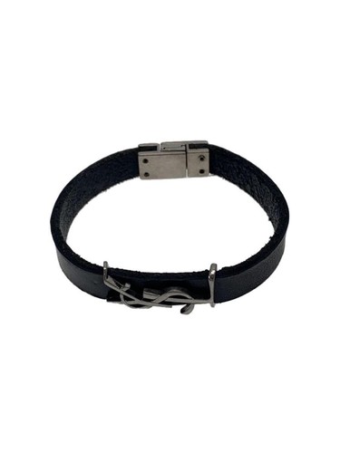 SAINT LAURENT (YSL) Bracciale SAINT LAURENT pelle nero uomo