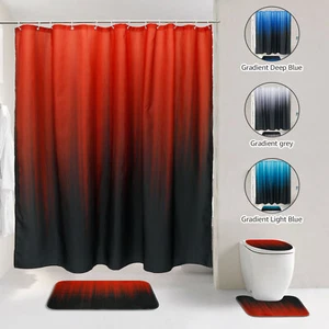 Waterproof Shower Curtain with Rugs Bathroom Sets with Curtain and Rug SupFH RWT - Picture 1 of 16