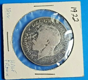 1922 Great Britain United Kingdom UK King GEORGE V Silver Half Crown Coin pb24jj - Picture 1 of 2