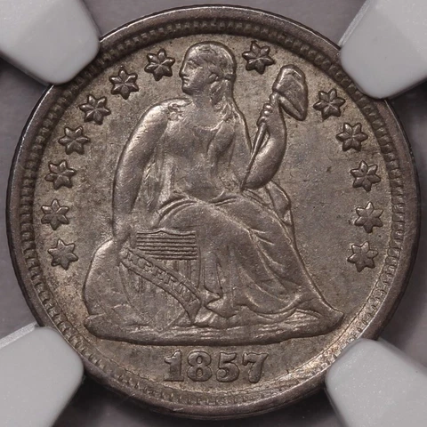 1857 Seated Liberty Dime NGC AU-58 - Sweet! Cover