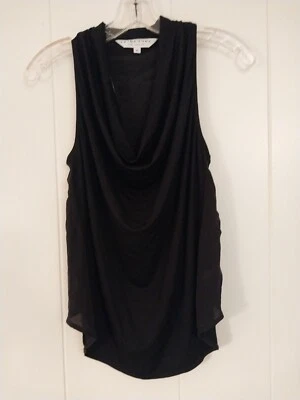 Trina Turk Womens Top Size P Petite Black Viscose Silk Sleeveless Tank Shirt - Image 1 of 4