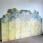 Chinese Hand Carved Flowers and Ducks Sculpted Room Divider Screen - 8 Panels
