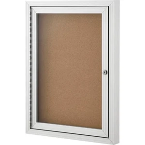 Global Industrial 695875 Enclosed Cork Bulletin Board 1 Door - 18 x 24 in. - Picture 1 of 1