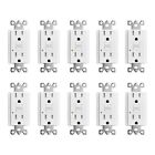 10 Pack Weather Resistant GFCI Outlet 15Amp WR TR Receptacle w/ Wall Plate White