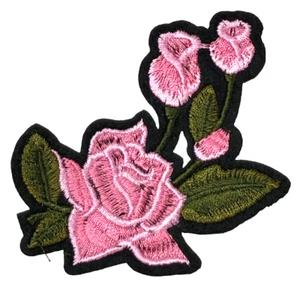 Patch Sew On Iron On Embroidered Clothing Hats Jackets Coat  ROSE FLOWER A168 - Picture 1 of 3