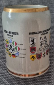 Krug WM 1974 2 Motive (analog Brauerei-Gläser), Ton, Goldrand, 0,5 l sehr SELTEN - Bild 1 von 6