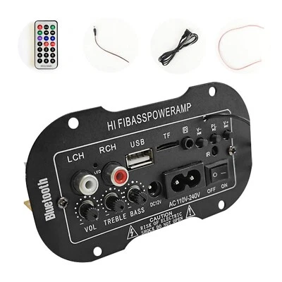 Amplificador de potência Bluetooth HiFi mini áudio digital estéreo FM carro AMP remoto 50W - Imagem 1 de 4