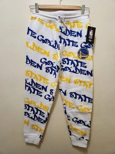 New NBA Basketball Golden State Warriors Jogger Tapered Sweatpants Boys Sz 10-12 - Picture 1 of 4