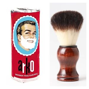 ARKO shaving soap STICK Traditional turkish shave cream 75g & Shaving Brush Set