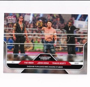 WWE Topps 2025 THE ROCK+JOHN CENA+TRAVIS SCOTT Limited Trading Card Wrestling - Picture 1 of 2