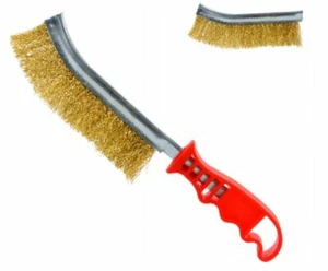 Stahlbürste Drahtbürste Handbürste Messingbürste Bremsenbürste gebogen 240mm - Bild 1 von 3