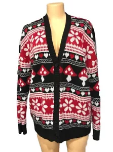 Maglione cardigan donna Thorn & Fable tema caldo cuore fungo grande - Foto 1 di 2