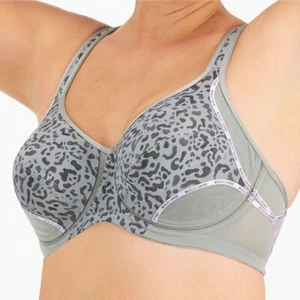 10C Berlei ELECTRIFY UNDERWIRE Sports Bra 10C Charcoal grey print /lilac Rrp $60 - Picture 1 of 4
